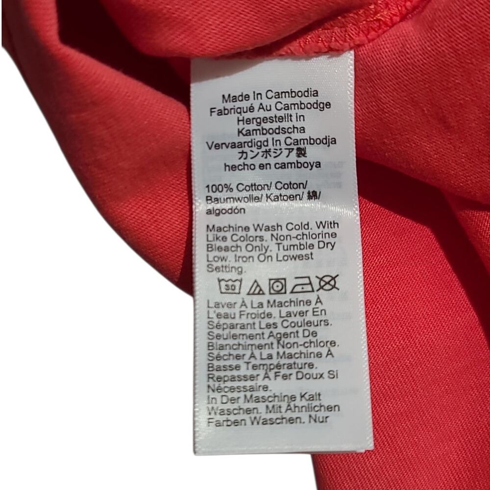J. Crew Coral Red Relaxed Premium-Weight Cropped T-Shirt Size Medium NWT - Picture 4 of 5